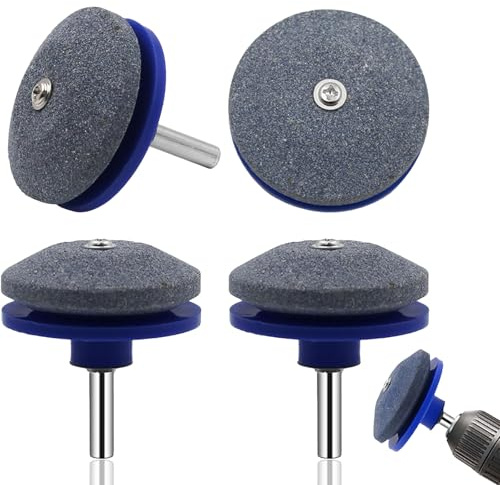 4 Piezas Afiladoras de Cortacésped, Cortacésped Afilador de Cuchillas, Afiladoras per Herramientas de Jardín, para Cortacésped para Taladro Eléctrico Kit de Reparación de Taladro Manual | Afilador de cortacésped, afilador de cuchillos universal para cualquier taladro eléctrico de mano y herramientas de jardín