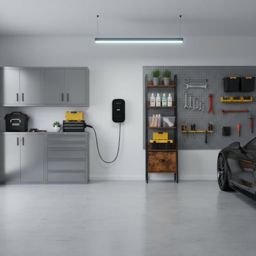 HOMYLIN Scaffali resistenti per garage, robusta unità organizzativa a 5 ripiani (42,5 x 29 x 141 cm), marrone