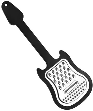 Trituradora de acero inoxidable con forma de guitarra con mango | Rallador multifuncional de cocina de diseño de guitarra, trituradora de pulpa de metal para utensilios de cocina de patatas