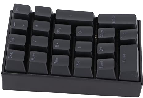 Ailgely Tastierino a Gradini, Tastiera da Gioco con Tastierino Numerico Meccanico Sbiadito con 21 Tasti Retroilluminati a LED, Nessun Driver Richiesto, per Win2000/XP (Interruttore rosso)