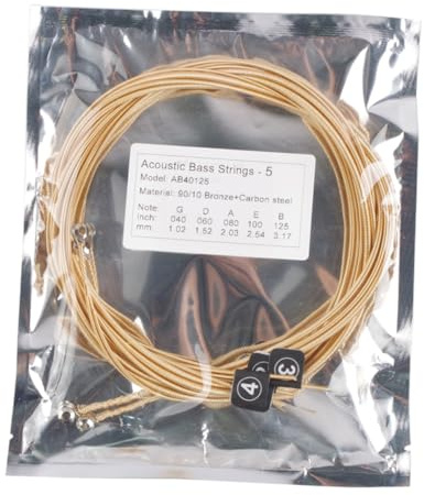 LOLIPPYY Basssaiten Einfache Installation und aus Messing Kohlenstoffstahl Professionelle Satz Tragbar Saiten Zubehör Geeignet für Akustikbass und E-bässe