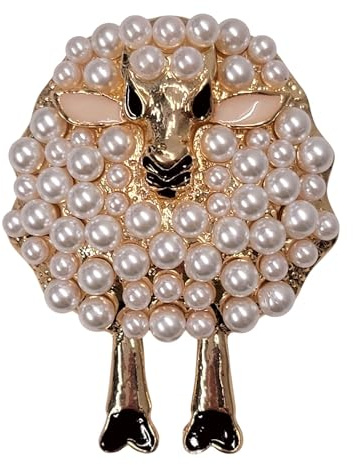 GFM Broche de oveja con perlas de imitación, Medium, Metal