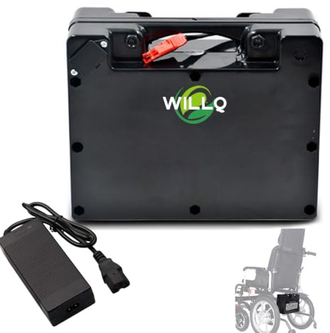 WILLQ Batería de Litio de 24 voltios 24V 12Ah 15Ah 18Ah 20Ah 25Ah 30Ah 35Ah 40Ah para Silla de Ruedas eléctrica con Carga de 3 Pines y Conector Anderson