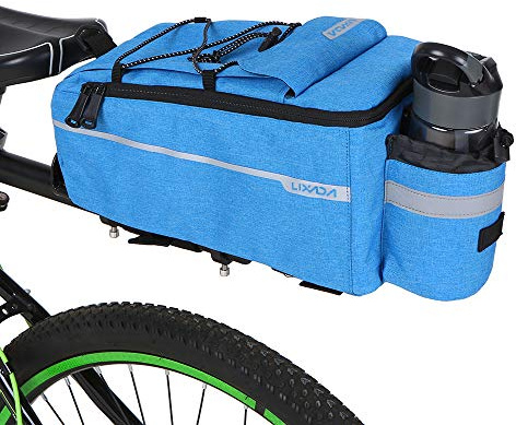 Lixada cykelkylare bagagehållare för varma eller kalla föremål, cykelsits multifunktionell isolerad förvaringskylväska, axelväska, 29 x 16 x 17 cm (blå)