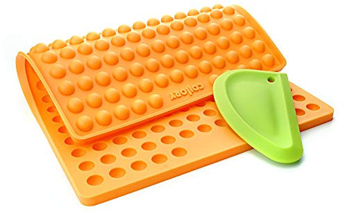 Collory Medium Halbkugel (1,5cm) Silikon Backmatte und Teigschaber Set, DIY Hundekekse, Pralinen und Bonbon, Alternative zu Backpapier, Antihaftend, Lebensmittelecht & BPA-frei