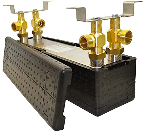 Edelstahl Plattenwärmetauscher Nordic Tec Ba-60-50 50 Platten 550kW 5/4” Wärmetauscher 1 1/4 Zoll (Wärmetauscher mit Isolierung und Wandmontage)