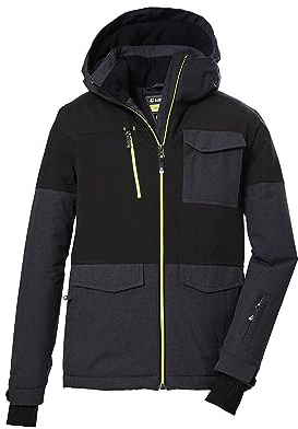 Killtec Jungen Skijacke/Funktionsjacke mit Kapuze und Schneefang KSW 149 BYS SKI JCKT, anthrazit, 140, 41185-000