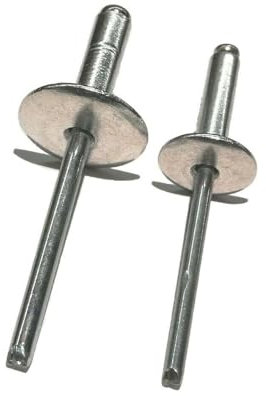 Großkopf Blindnieten Alu/Stahl Ø 3,2 4,0 4,8-100er Pack - alle Länge K9,5/K12/K14/K16 (4,0x20 Kopf 12)