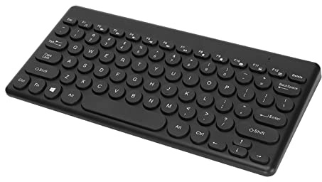 2,4G Trådlöst Tangentbord, Kompakt Smalt Tangentbord med USB-mottagare, 78 Nycklar, för Bärbar Dator/PC/dator, QWERTY UK-layout, (Svart)