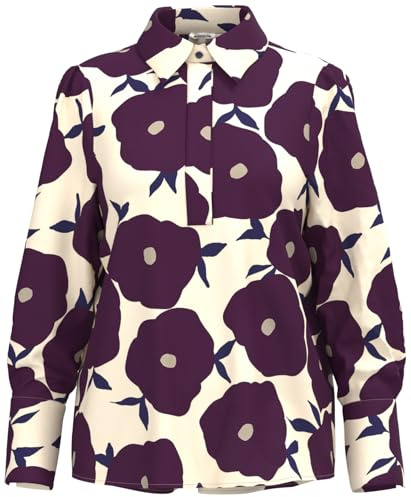 Sidenklistermärken damer modeblus – skjortblus – normal passform – lätt att stryka – skjortbluskrage – långärmad – 100% viskos, Beige, 38