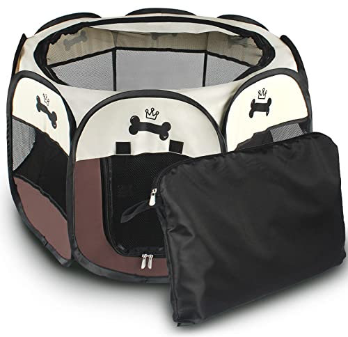Hunde-Laufstall, faltbares Zelt, Netz-Top, Katzenzelt, achteckiges Spielzelt, tragbares Haustierzelt, verschleißfest, Haustier-Reiseausrüstung, Hundezelt für kleine Hunde, Outdoor, Camping, Indoor