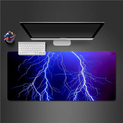 Mauspad Groß Gaming Blaue Linie Mousepad XXL 900x400x3mm rutschfeste Schreibtischunterlage Gaming Tastatur Matte Abwaschbar für PC Zuhause Büro