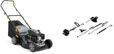 Alpina Tagliaerba a Scoppio, Metallo, Grigio, 46 cm & Multitool AMT 26 – 5 In 1, Motore A Scoppio Da 25,4 Cc, Asta Telescopica