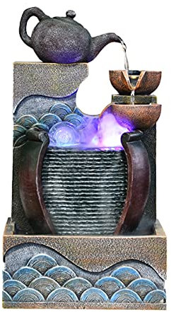 Fontana da interni Feng Shui Fontana da tavolo a cascata a cascata che scorre acqua soffia zen cascata rilassante rilassamento zen meditazione ambientale ufficio ufficio arredamento Home Fontana(With