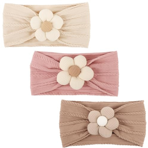 AQOKKA Baby Flower Headbands Nylon Baby Girl Headbands Newborn Hairbands Toddler Hair Accessories for Girls Infant Kids