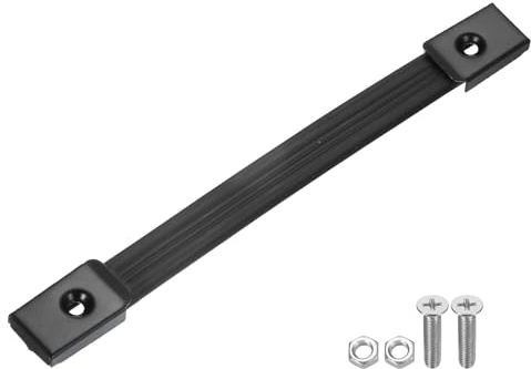 PATIKIL Handle Strap Replacement 9.5 Inch, Rubber Amplifiers Speaker Cabinet Strap Handle with Metal End Caps and Hardware Accessories, Black