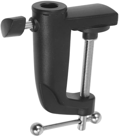 JEWEDECO Heavy Duty Aluminum Desk Mount Clamp for Microphone Boom Arm and Smartphones with Adjustable Screw and Comfortable Viewing Angle Suitable for Chairs and Bed