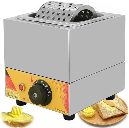 Butterverteiler aus Edelstahl, 10 l, elektrisches Butterverteilerrad, Butterroller, einstellbare Temperatur von 30–80 °C und gleichmäßige Verteilung um 360 °, Butterspender for den Heimgebrauch in der