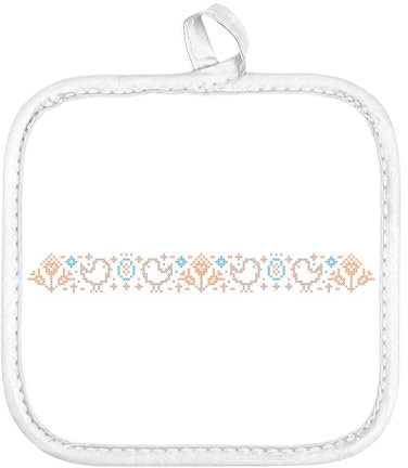 Manica da cucina – Pulcino con stampa a punto croce, croce, croce, motivo stitch, 17 x 17 cm