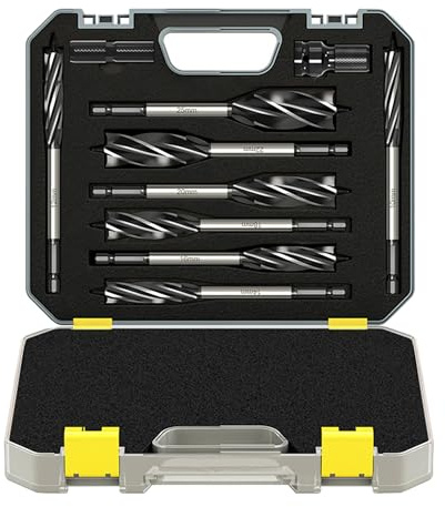8PCS Wood Drill Bits Set: High Carbon Steel Auger Drill Bit with 1/4 Inch Hexagon Shank for Woodworking-10mm/12mm/14mm/16mm/ 18mm/20mm/22mm/25mm
