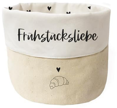 Grafik Werkstatt Stoffkörbchen aus 100% Baumwolle | Brotkorb | Utensilo | Frühstücksliebe