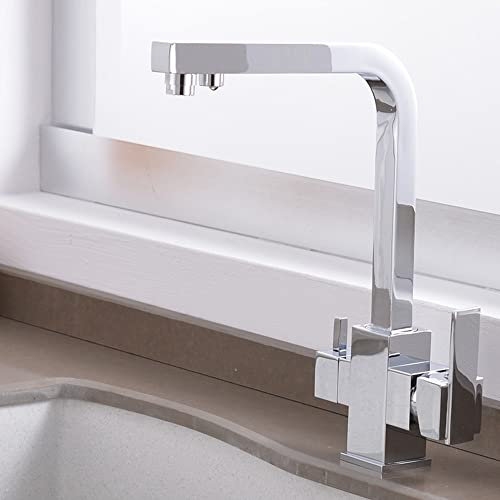 JQQJZLC Lustre Robinet de Cuisine Robinet de Cuisine avec Filtre, mitigeur monotrou monté sur Pont pour Robinet de Cuisine à Eau Potable Froide et Chaude (5) Chandelier