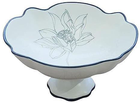 OXOAMP Ciotola da Frutta Cesto di Frutta e Verdura Cesto di Frutta da appoggio Cesto di Frutta in Ceramica Piatto Creativo Modello di Loto Decorativo Verdure