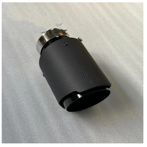 Endrohrblenden 1 Stück Einzelauto-Auspuffspitzen Schwarze Rohrrolle Glänzendes Carbonfaser-Endschalldämpfer-Endrohr Für Alle Autos Auto Auspuffblende(ID 51MM-OD 114MM)