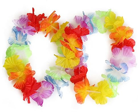 TOGEVAL 12 Stück Hawaii Blumenkopfkranz Leichtes Buntes Blumenstirnband Langlebiger Hawaii Kopfschmuck Für Luau Strandparty Und Wanddeko
