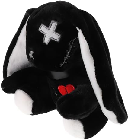 Gogogmee Lapin Peluche Gothique Halloween Jouet De Lapin Peluche Poupée Décorative pour Salon Chambre
