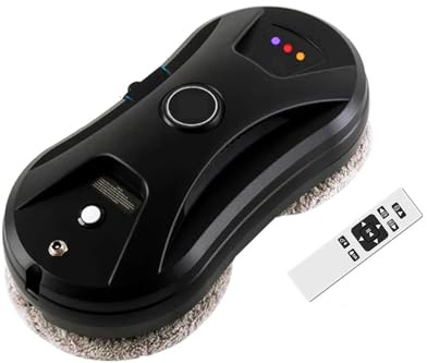 Robot For La Pulizia Dei Vetri Con Funzione Di Spruzzo D'acqua Intelligente, Macchina For La Pulizia Dei Vetri Magnetica Anticaduta For Finestre Alte Interne/esterne più modalità di pulizia(Black)