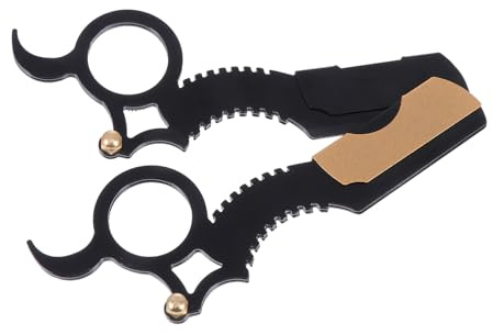 LIFKOME 2 Stück Bartrasierer für Männer aus Rostfreiem Edelstahl mit Augenbrauen Trimmer Funktion Vintage Rasiermesser für Präzises Schneiden und Friseur Zubehör Zufällige Farbe