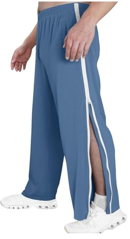 Träningsbyxor Herr Sommarsport Bekväma Byxor Träningsoverall Lösa Lediga Lättviktsbyxor Långa Jng Andningsbara Vandringsbyxor Baggy Bomull Strand Elastisk Träningsbyxor(Blue,XL)