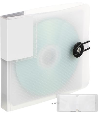 ASAKKURA Organizer Porta CD Dvd 12 Dischi Fibbia e Cerniera Custodia Protettiva Compatta e Leggera Anti Polvere e Graffi Adatta per Viaggi e Uso Domestico