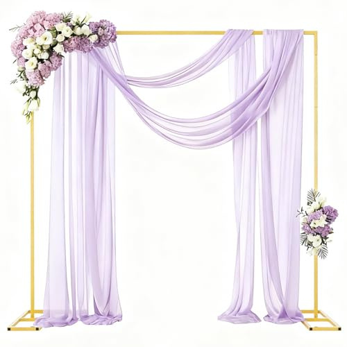 Probuk Arco Nuziale 2m x 2m in Metallo Oro - Supporto per Sfondo Quadrato per Cerimonia Nuziale, Angolo Foto, Cerimonia di Laurea, Compleanno e Decorazione per Feste