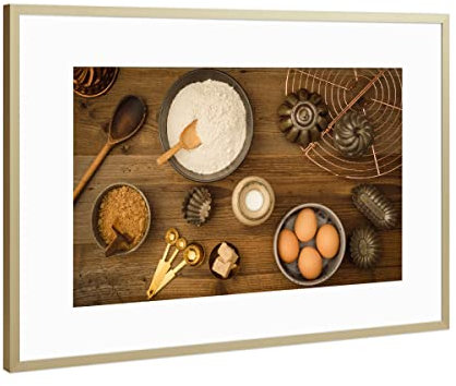 artboxONE Poster mit Rahmen Gold 60x40 cm Zutaten zum Backen von Elisabeth Coelfen - gerahmtes Poster