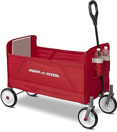 Radio Flyer EZ Vagón Plegable, Rojo, para niños de más de 1,5 años, Carro de jardín y Carga