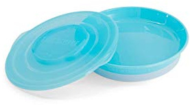 Twistshake-Platte | Babyteller mit luftdichtem Deckel | BPA-freier Baby-Entwöhnungsteller | Essenstrainingsteller | Lernteller für Kinder | 6m+ Baby-Futterteller | Neugeborenen-Essentials | Blau
