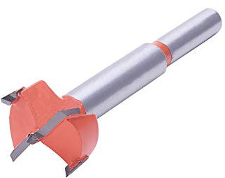 Utoolmart Forstner Bohrer mit Holzbohrung 25mm Durchmesser Hartmetallspitze Professionelle Holzbearbeitung Lochsäge Holzschneider 85mm Länge Orange für Scharniersperrholz MDF CNC-Rotationswerkzeug 1St