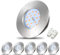 Allesgute LED Empotrable Ultra Plano 230V 5W IP44 Spot Set Blanco Cálido 500lm - Lámparas Mini Redondas Níquel Mate Slim 30mm para Techo y Baño - Agujero Ø68mm - Set de 6