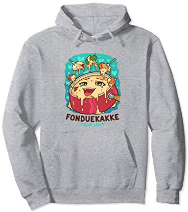 Funny Naughty Foodie Pun Kawaii Fonduekakke Fondue japonaise Sweat à Capuche