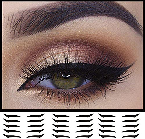 40 Stück Eyelid Line Stick Cat Eye Make-up wiederverwendbare Eyeliner-Aufkleber-Double Eyelid Sticker Eyeliner Make-up-Aufkleber, Instant Outline, leicht zu reinigen und flexibel (Schwarz)