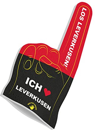 HIGH FIVE FINGERS Leverkusen Fahne My City Flagge Schaumstoff Hand für Fussball, Handball, Leichtathletik | Fanartikel für Spiele, Stadion und Events | One Size | 40 x 20 x 2,5 cm