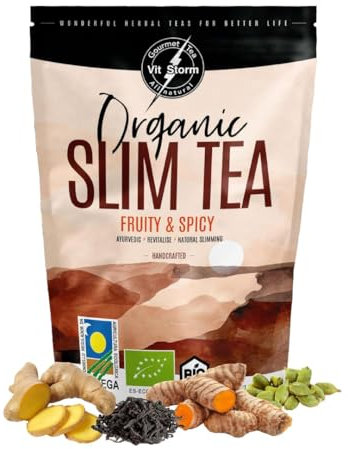 Té adelgazante VITSTORM® - Té Especiado Ecológico - Curcuma con Jengibre y Pimienta Negra - Slim Tea 100g