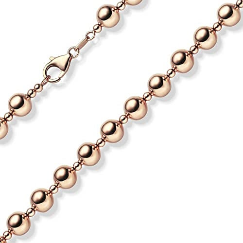 8mm Kugelkette Halskette Collier aus 585 Gold Rotgold glänzend 50cm