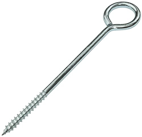 AERZETIX - C57939 - Set med 25 krokar för skruvning Ø4x70mm - stängda självgängande takskruvar - ögonskruvar - i stål - silverfärg