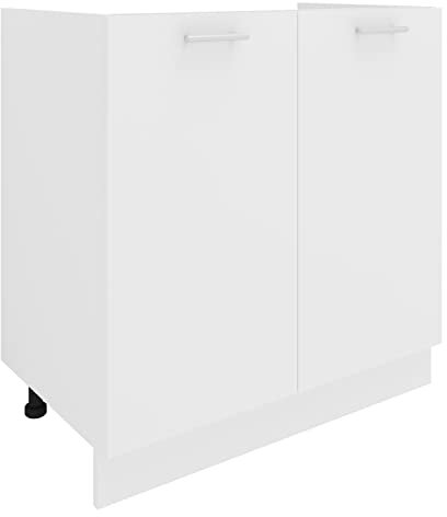 VCM Armario Inferior para Fregadero, Madera de ingeniería, Blanco, Talla única