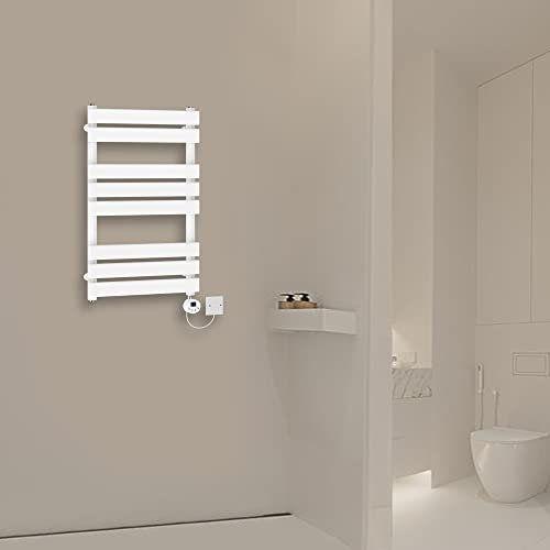 Warmehaus Prefilled Electric Thermostatic Towel Rail Flat White 800x500mm