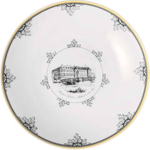 Villeroy & Boch Audun Maison Individuelle Pastaschüssel, Premium-Porzellan, Made in Germany, 1,2 l Fassungsvermögen, Weiß/Gelb/Grau
