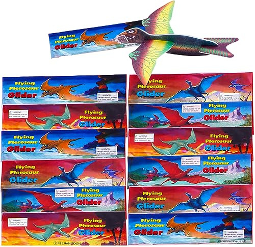 HONGECB 24 Stück Dinosaurier Gleitflugzeuge Set, Gleitflugzeuge für Jugendliche, Styropor-Flieger, Styroporflugzeuge, Gleiter Fliegers, Fliegers Wurfgleiter, Mitgebsel Überraschung, Einzeln Verpackt
